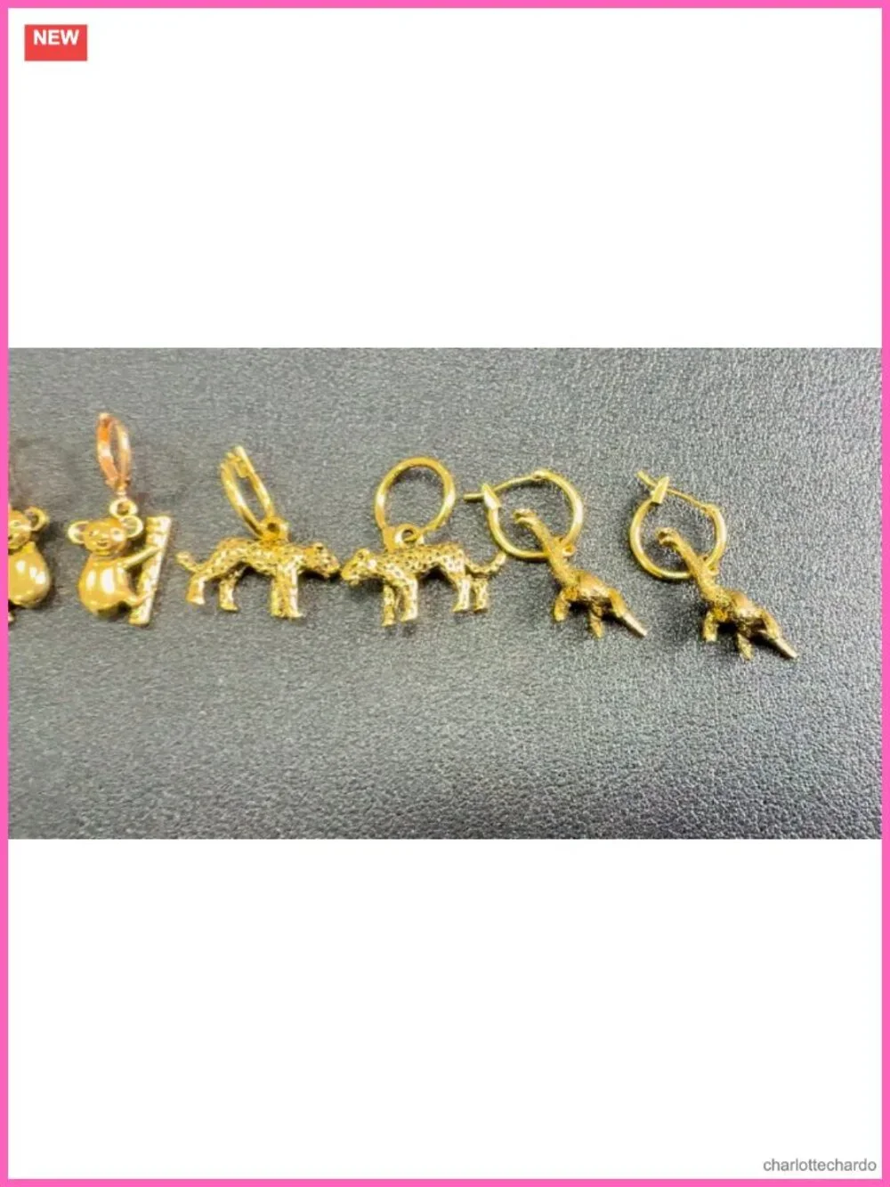 Retro Minimalist Animal Hoop Earrings Cheetah Koala Dinosaur Geometric
